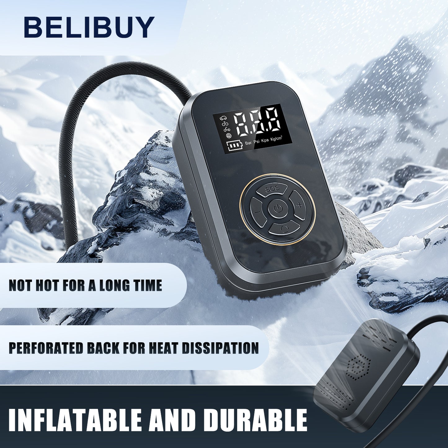 Portable Tire Inflator - Rapid Electric Air Pump with LCD Display