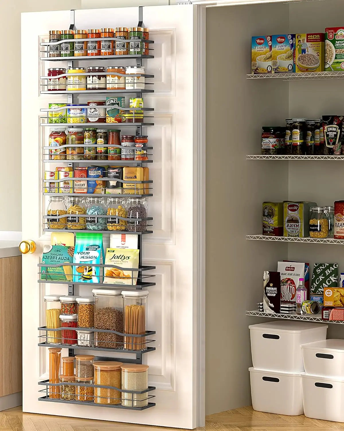 9-Tier Over Door Pantry Organizer - Maximize Kitchen Storage