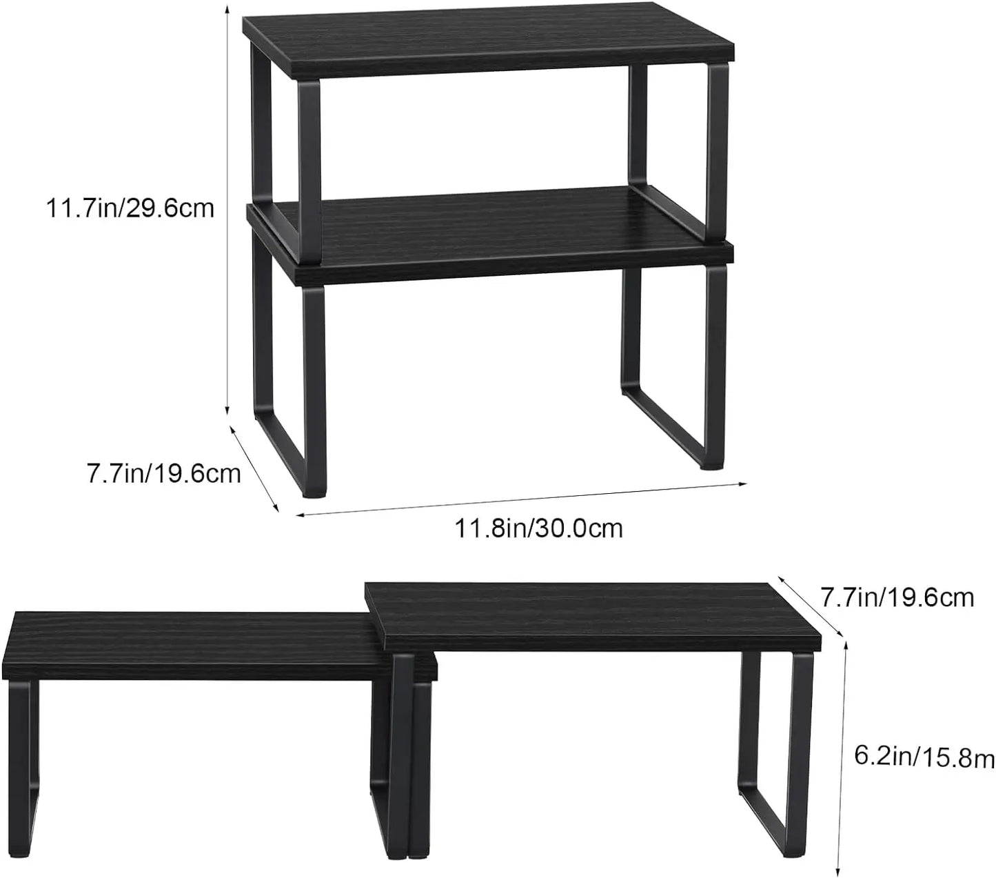 Stackable Kitchen Storage Rack - Expandable Countertop Organizer