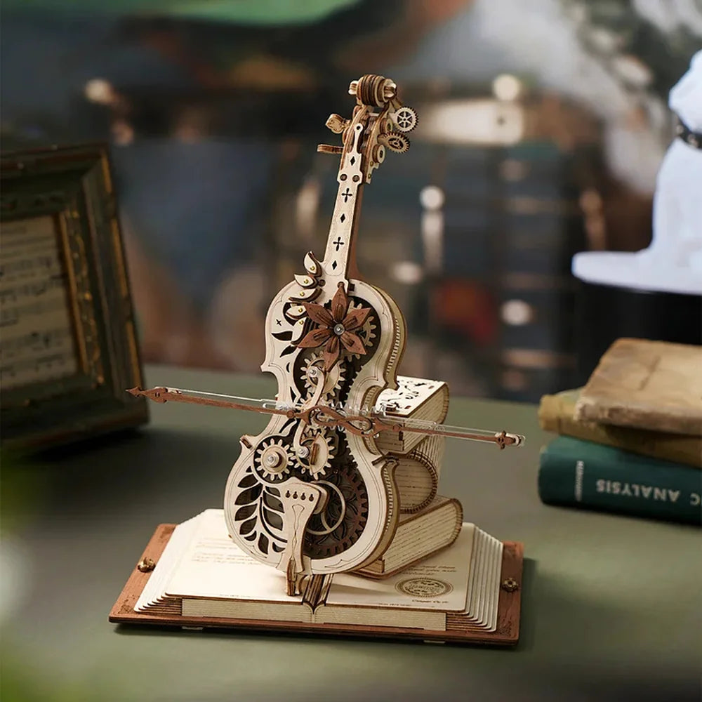 ROKR 3D Cello Music Box Puzzle - Retro Magic Toy for Girls