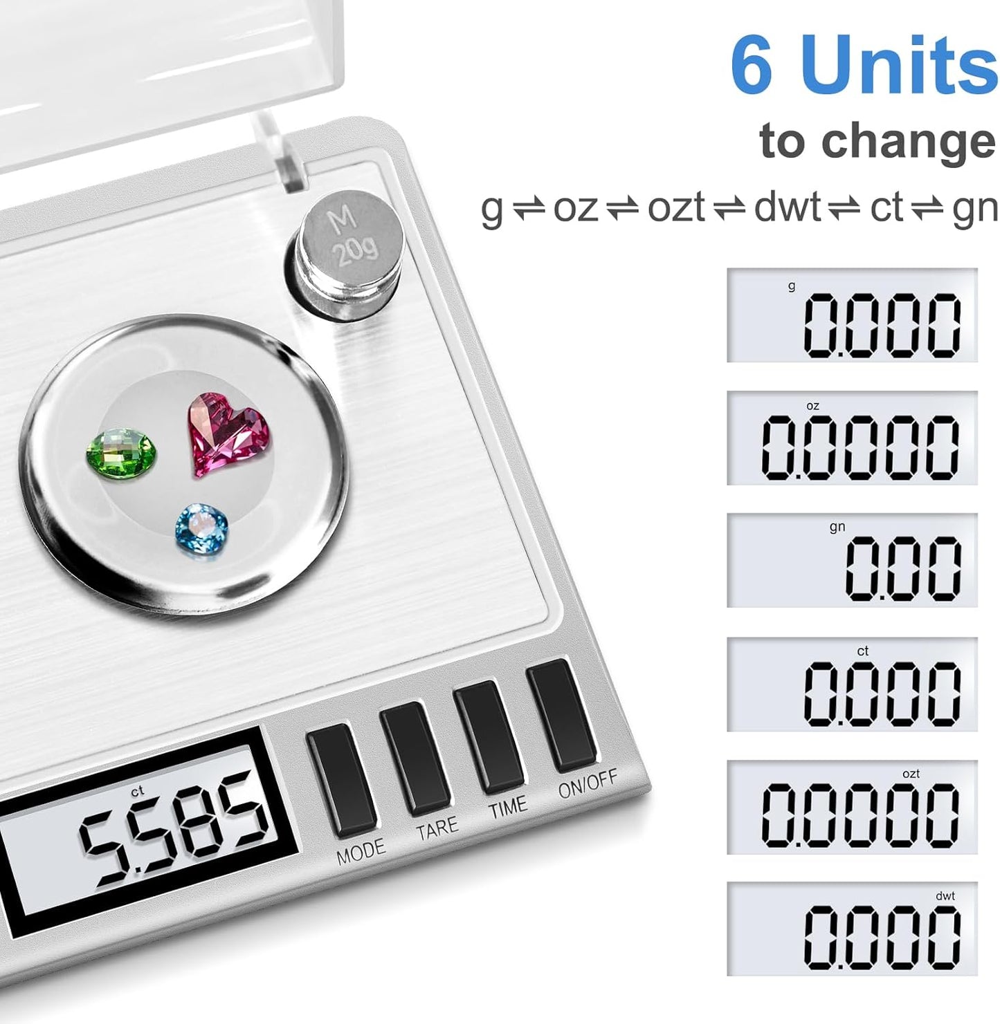 Milligram Scale 50g/0.001g - Precision Jewelry & Gem Scale