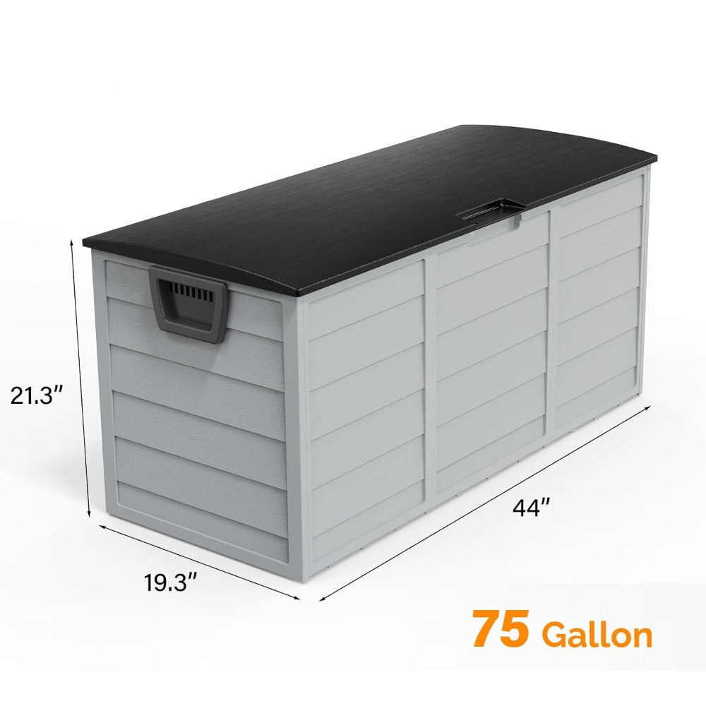 75 Gallon Lockable Outdoor Storage Box with Wheels & Lid