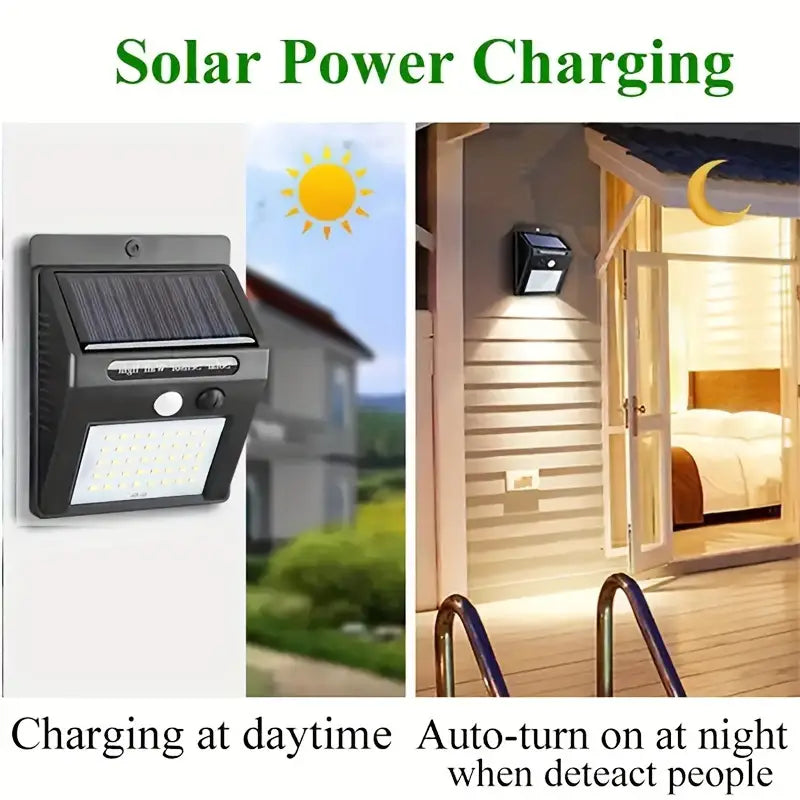 IP45 Waterproof Solar Lights - Motion Sensor, 3 Modes, Set of 4