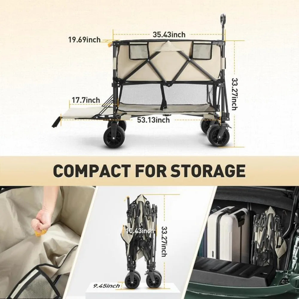 Double Decker Wagon - 450lbs Foldable Cart with Big Wheels