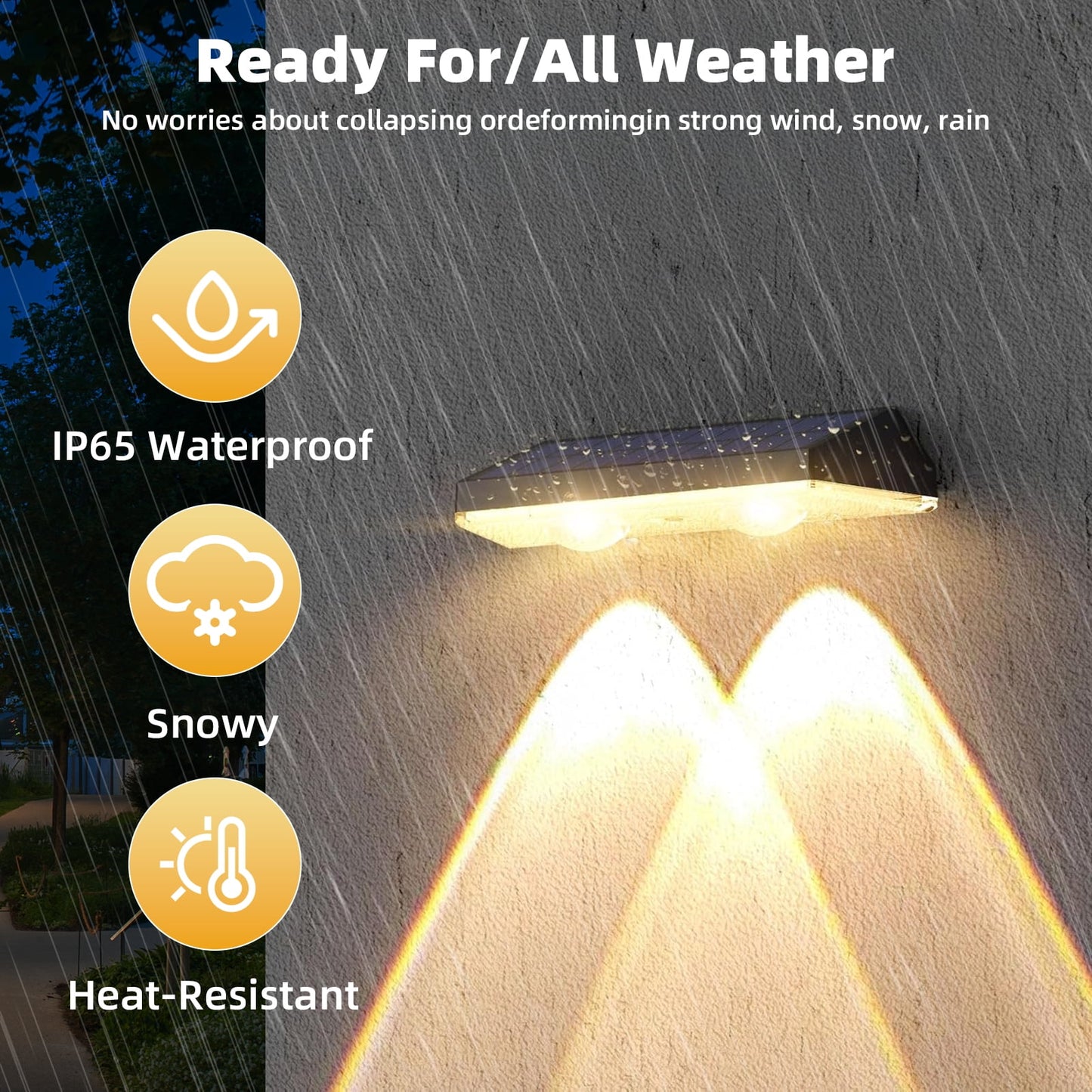 Solar Fence Lights Outdoor - IP65 Waterproof, 3 Modes, 6 Pack