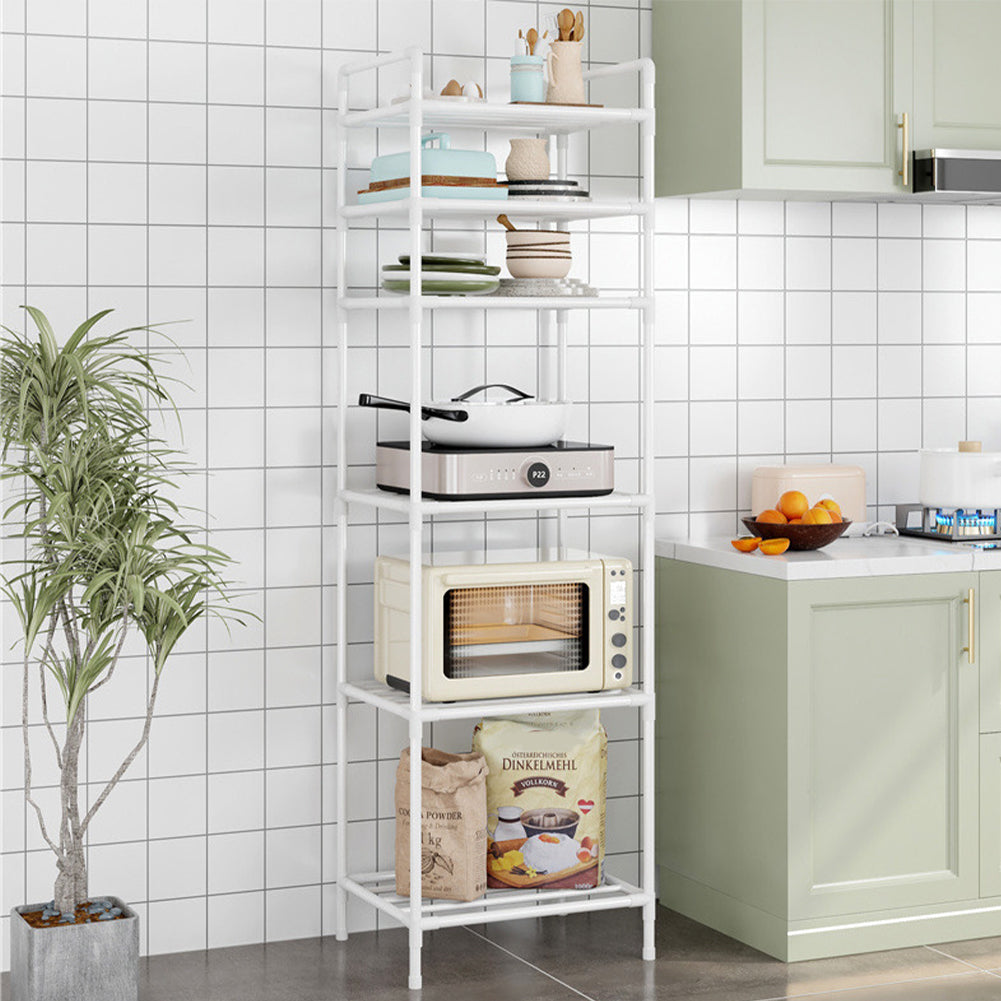 6 Tier Metal Storage Shelf - Versatile Kitchen & Bathroom Rack