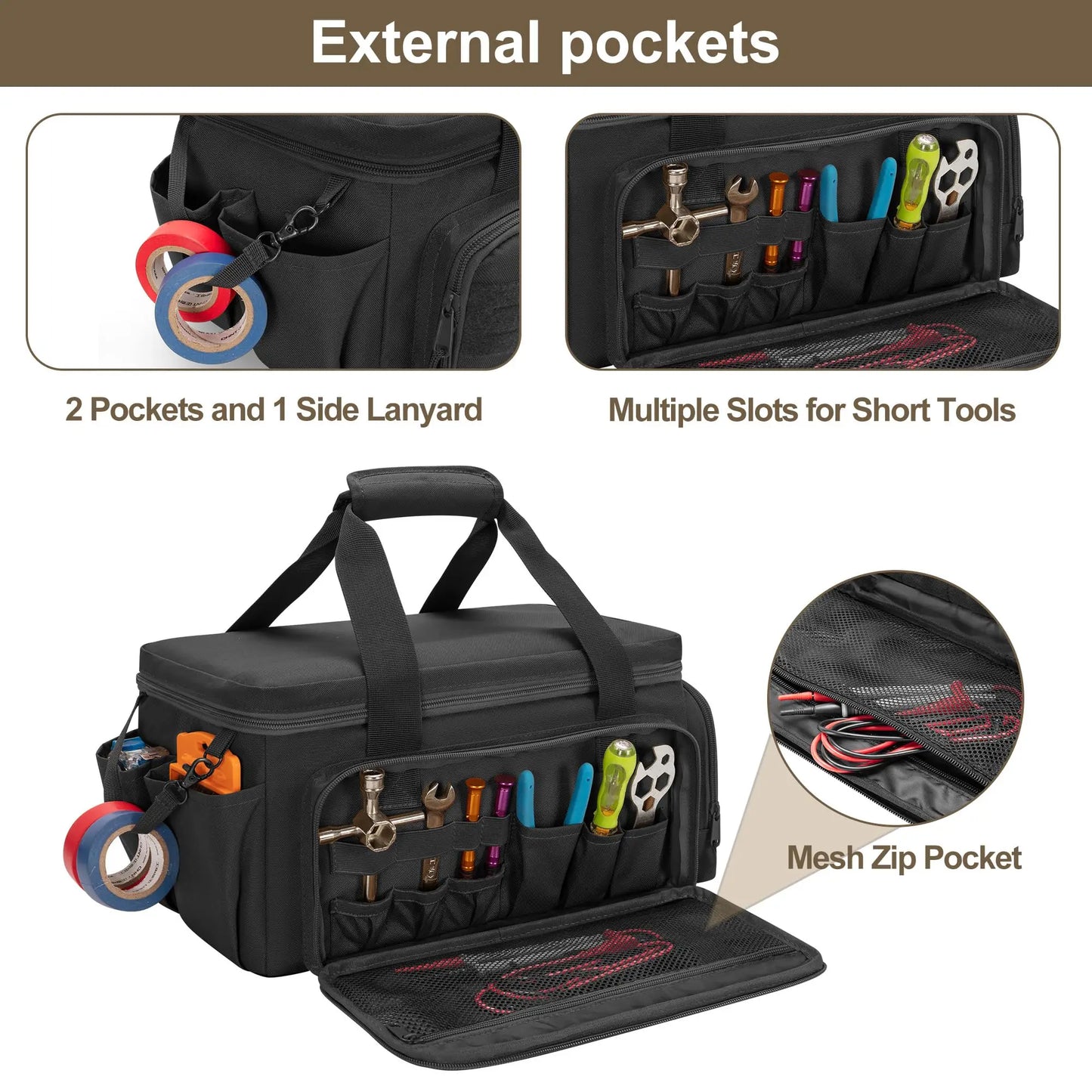14" Tactical Tool Bag - Heavy Duty, Non-Slip, Multi-Purpose