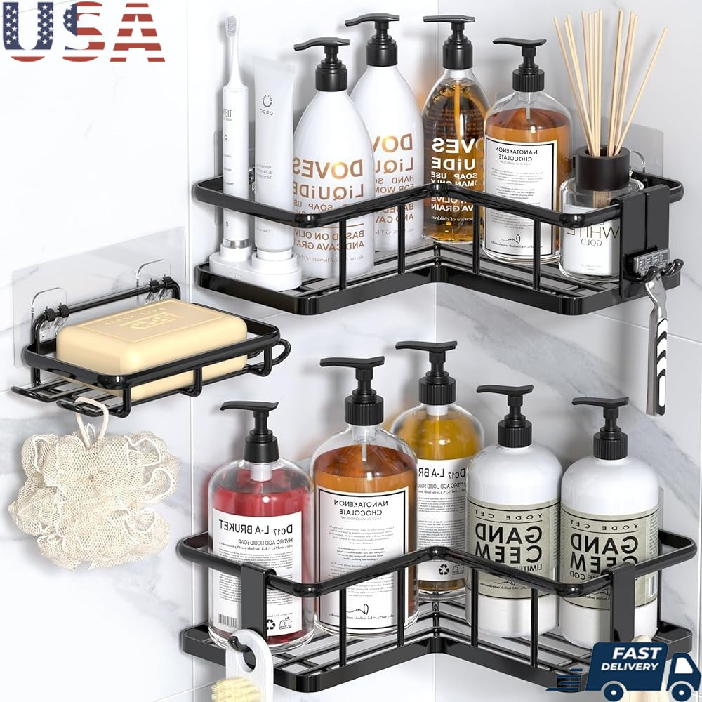 Rustproof Corner Shower Organizer - 3 Pack, Easy Install