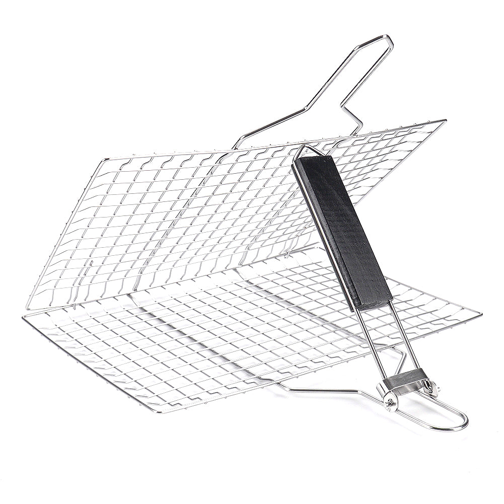 BBQ Grilling Basket Foldable Stainless Steel 8.6x12.6 Inch