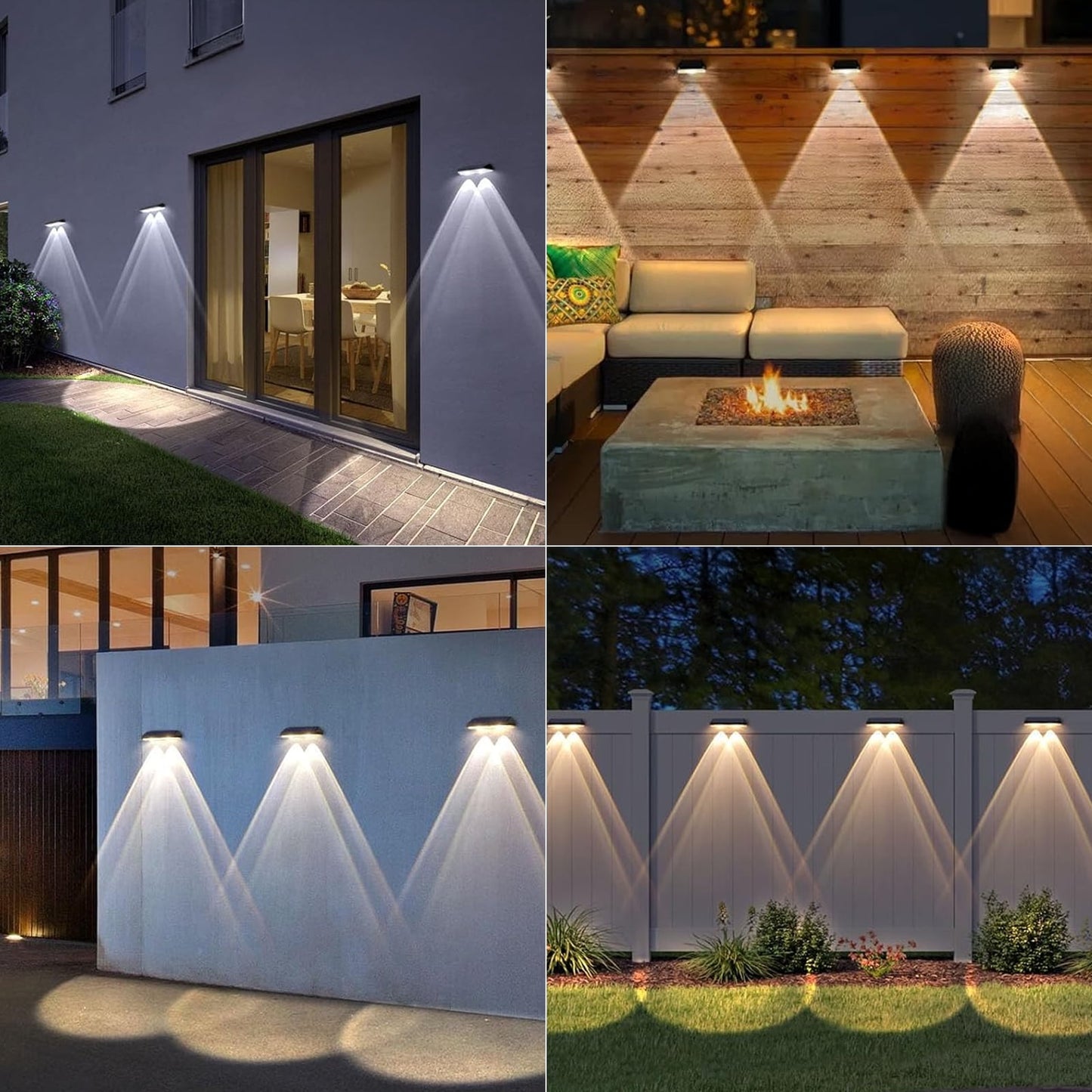 Solar Fence Lights Outdoor - IP65 Waterproof, 3 Modes, 6 Pack