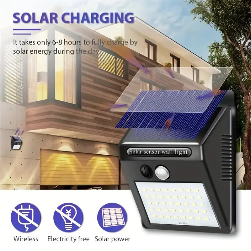 IP45 Waterproof Solar Lights - Motion Sensor, 3 Modes, Set of 4