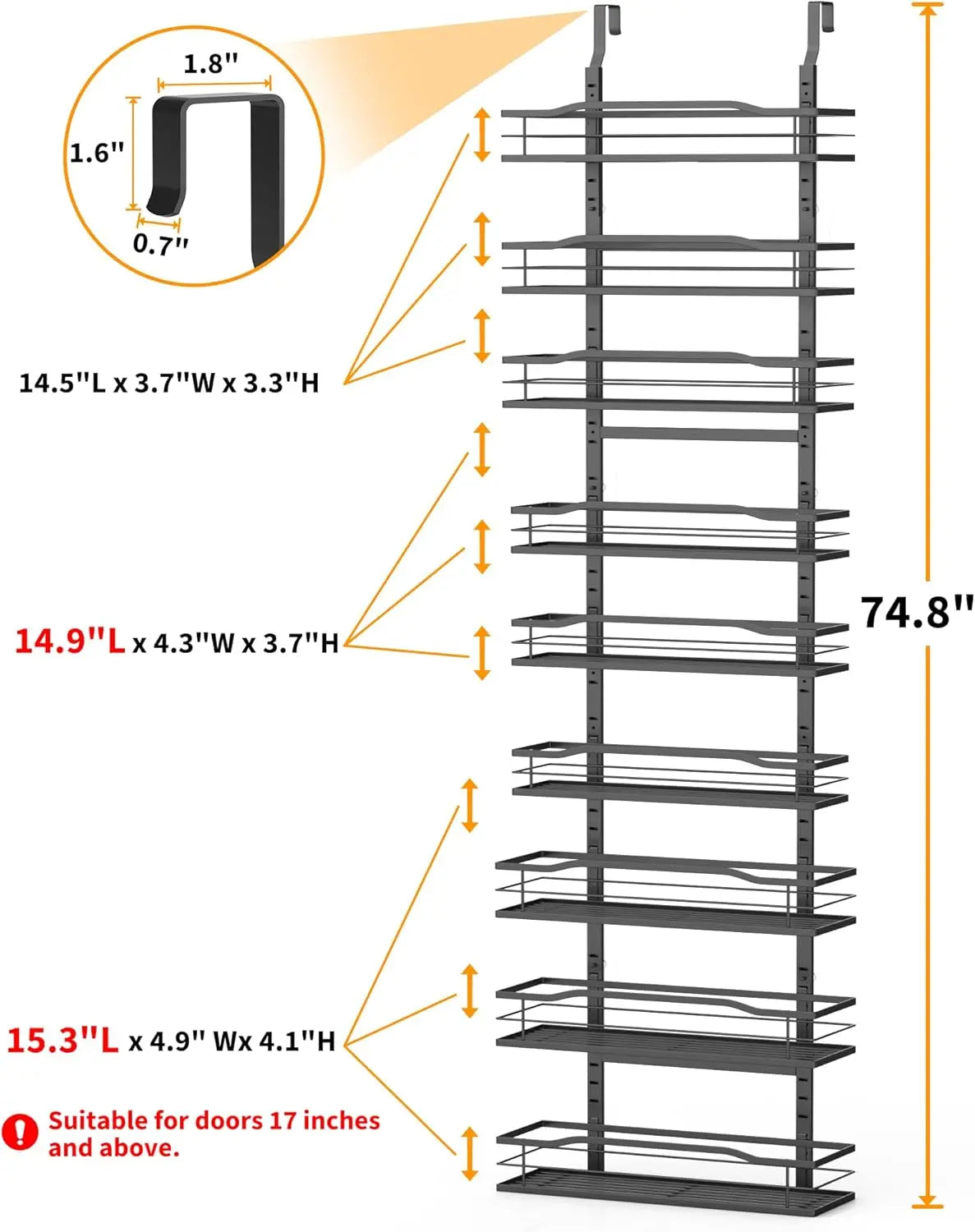9-Tier Over Door Pantry Organizer - Maximize Kitchen Storage