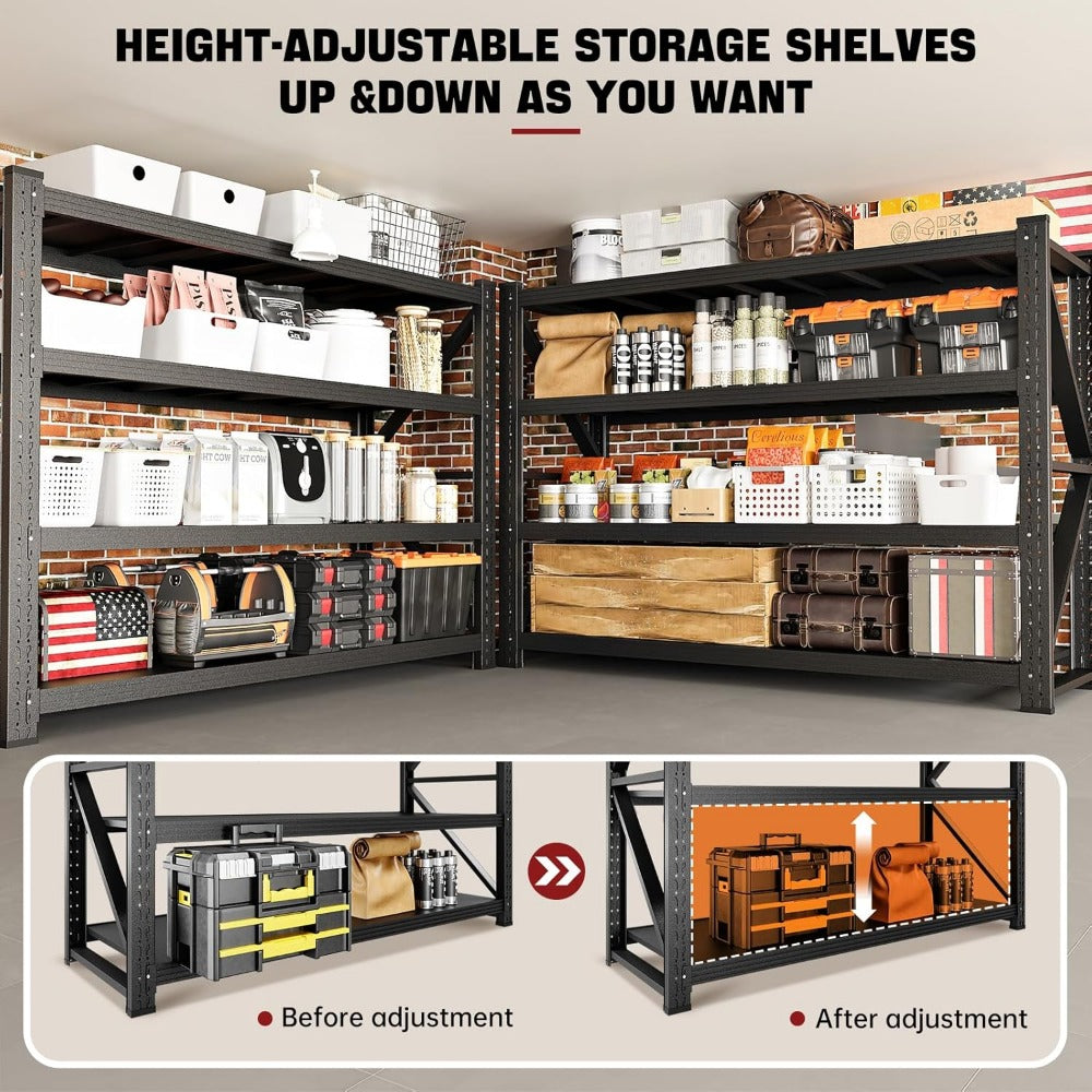 Heavy Duty Garage Shelving - 5000 lbs Capacity, Adjustable