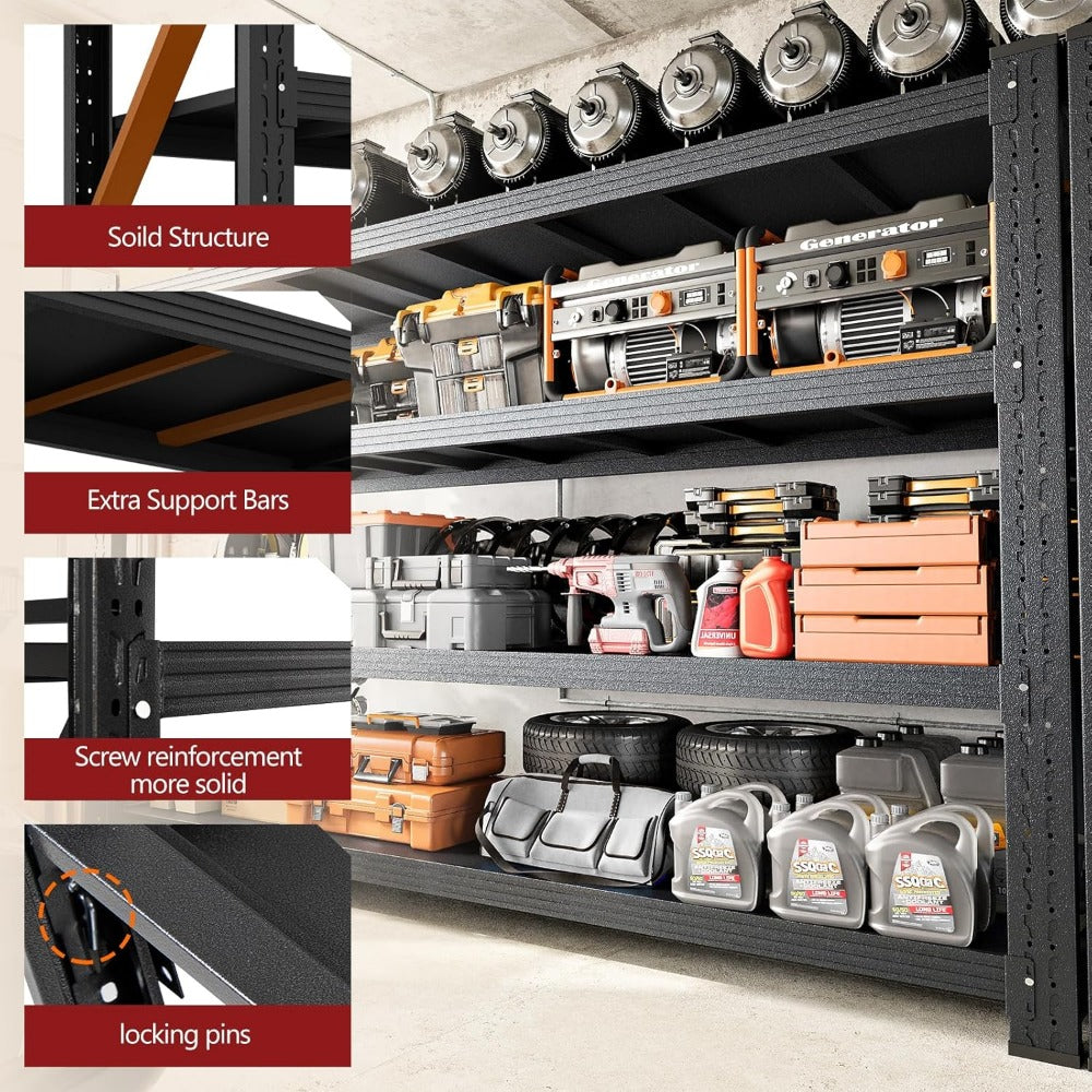 Heavy Duty Garage Shelving - 5000 lbs Capacity, Adjustable