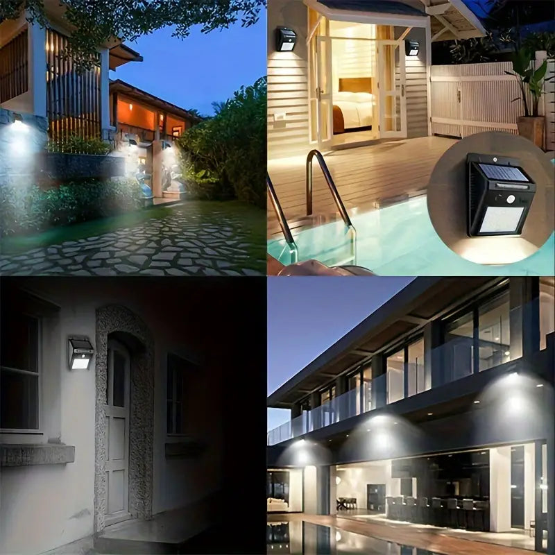 IP45 Waterproof Solar Lights - Motion Sensor, 3 Modes, Set of 4