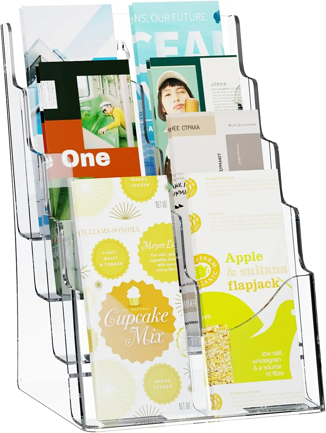 Acrylic Brochure Holder 8.5x11 - 4-Tier Display Stand