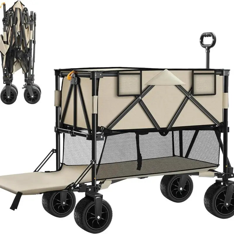 Double Decker Wagon - 450lbs Foldable Cart with Big Wheels
