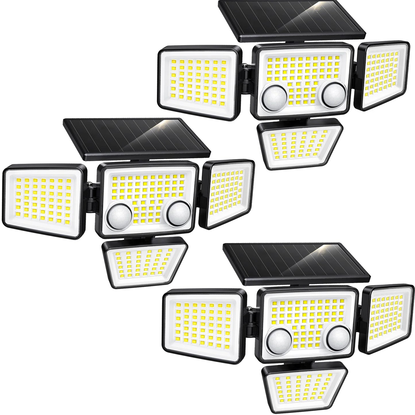 Solar Outdoor Lights 3000LM 188 LED - 4-Head Motion Sensor Security