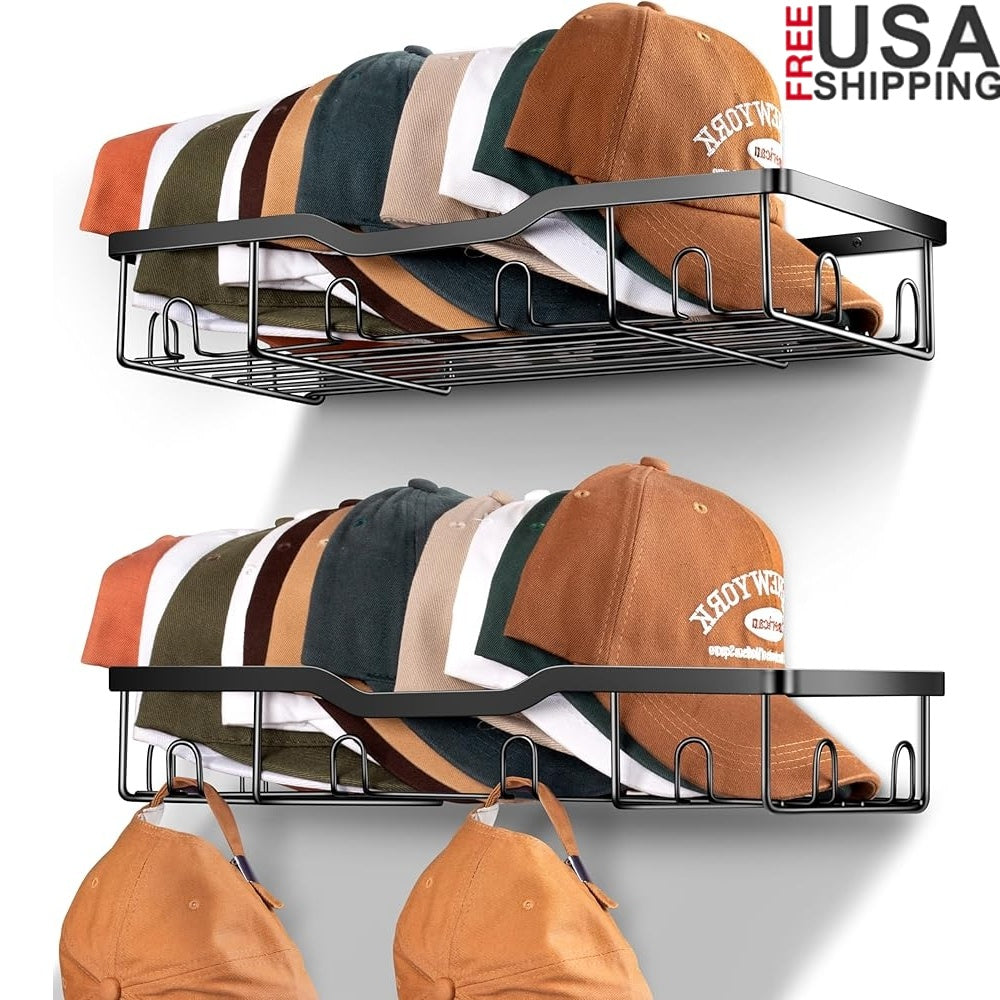 Metal Hat Rack Organizer - Holds 40 Caps, Space-Saving Design