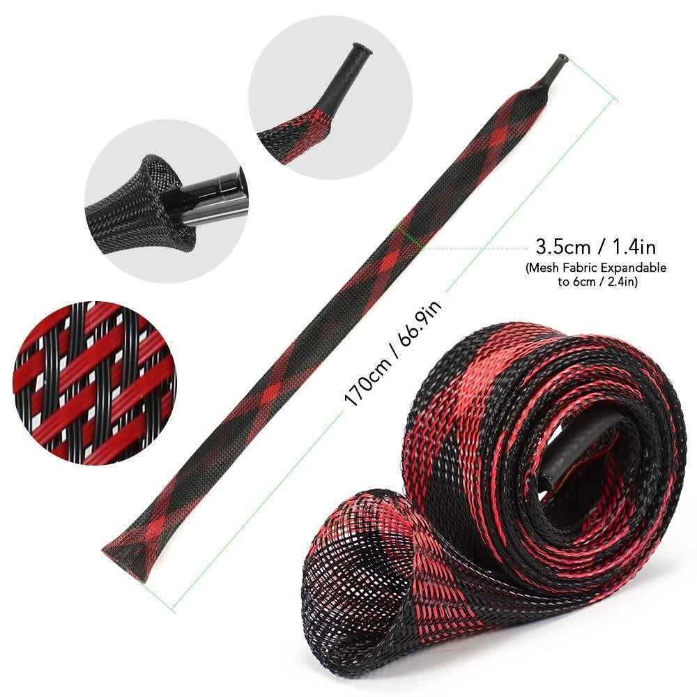 Fishing Rod Sock Mesh Covers Braided Pole Protectors - PET Wire 10PCS