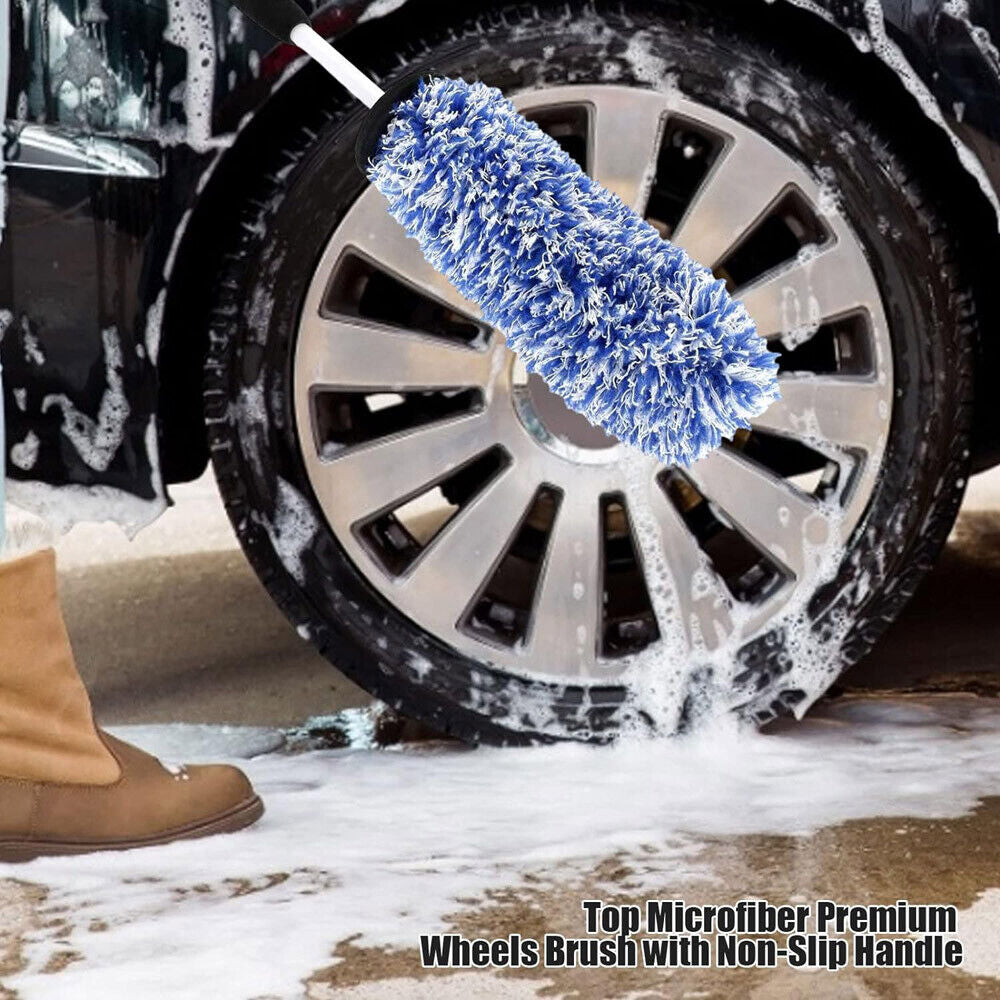 Soft Bristle Car Wheel and Tire Cleaning Brush - Made from Microfiber