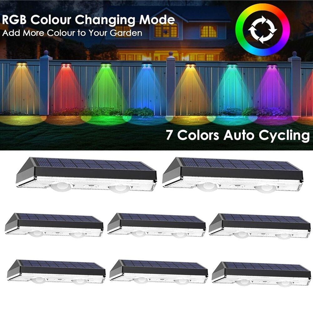 Solar-Powered LED Garden Lights for Fence Deck Wall and Steps 2 Set