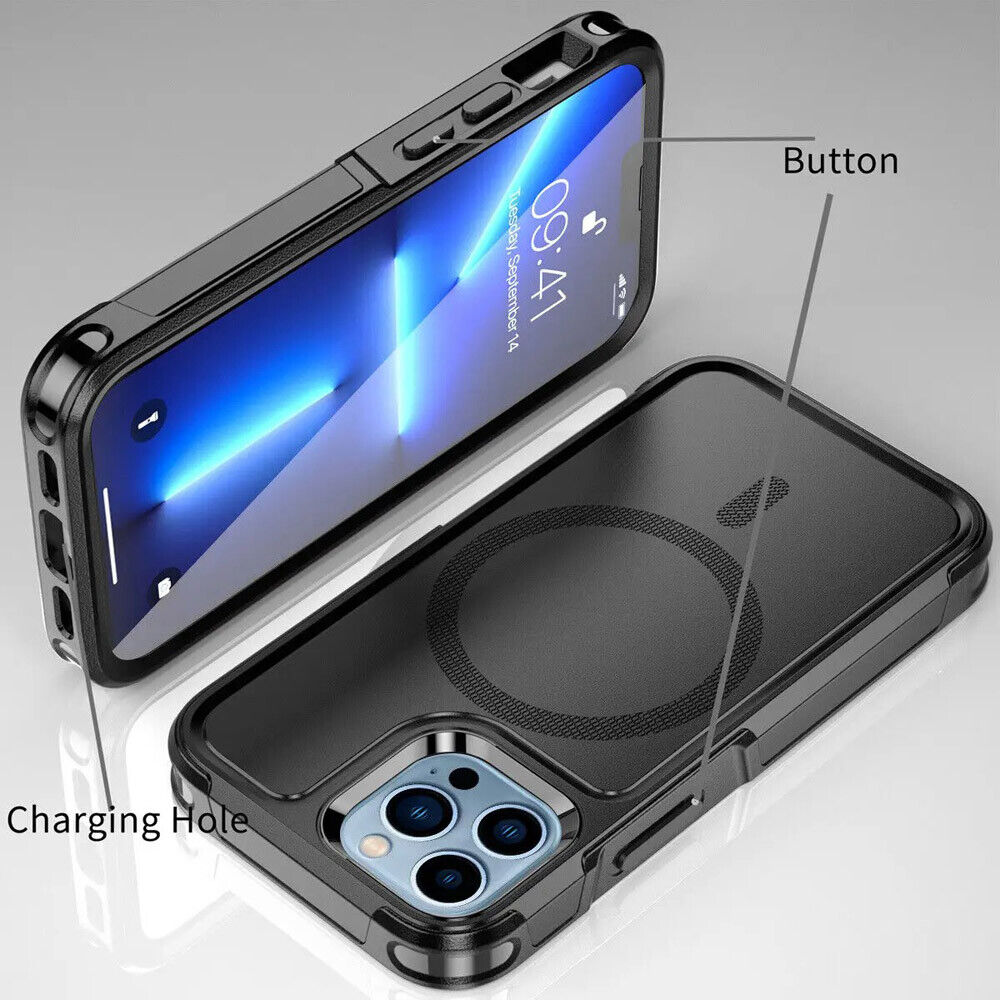 Heavy Duty Rugged Magsafe Shockproof Magnetic Case Cover Iphone 15 Pro