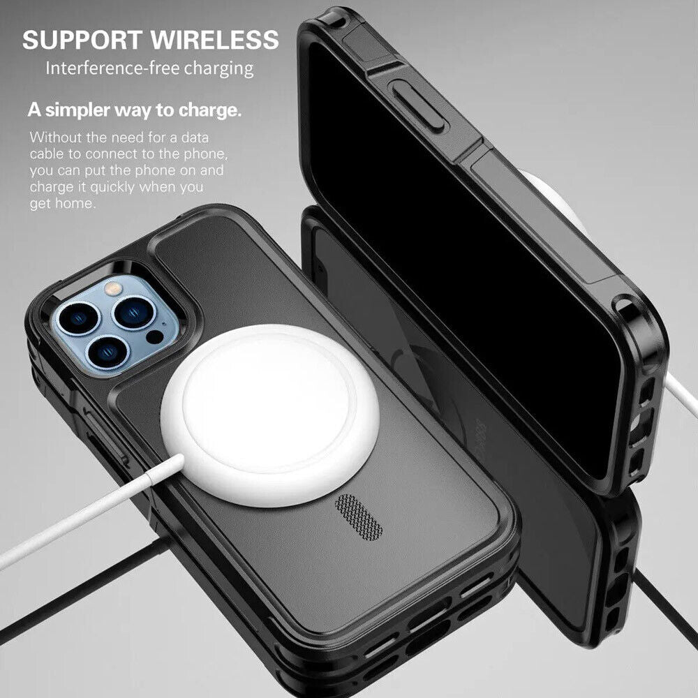 Heavy Duty Rugged Magsafe Shockproof Magnetic Case Cover Iphone 15 Pro