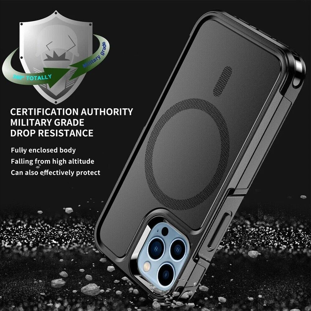 Heavy Duty Rugged Magsafe Shockproof Magnetic Case Cover Iphone 15 Pro