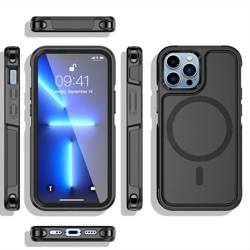 Heavy Duty Rugged Magsafe Shockproof Magnetic Case Cover Iphone 15 Pro