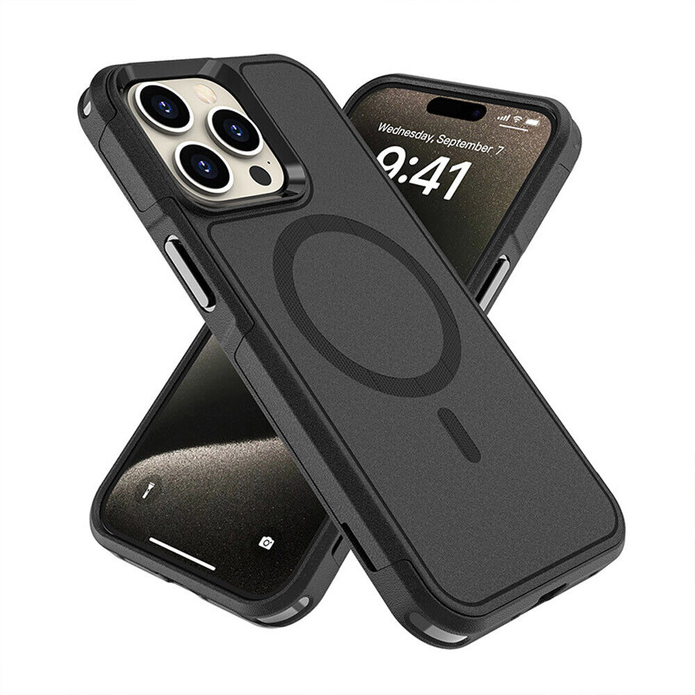 Heavy Duty Rugged Magsafe Shockproof Magnetic Case Cover Iphone 15 Pro