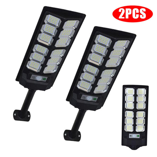 2PK Solar Street Lights Outdoor Dusk to Dawn Motion Sensor Flood Light Wall Lamp