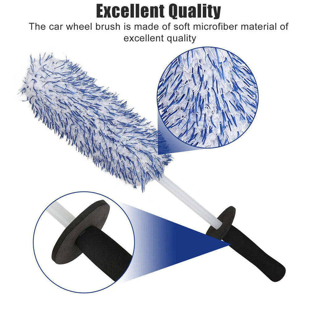  Soft Bristle Car Wheel and Tire Cleaning Brush - Made from Microfiber