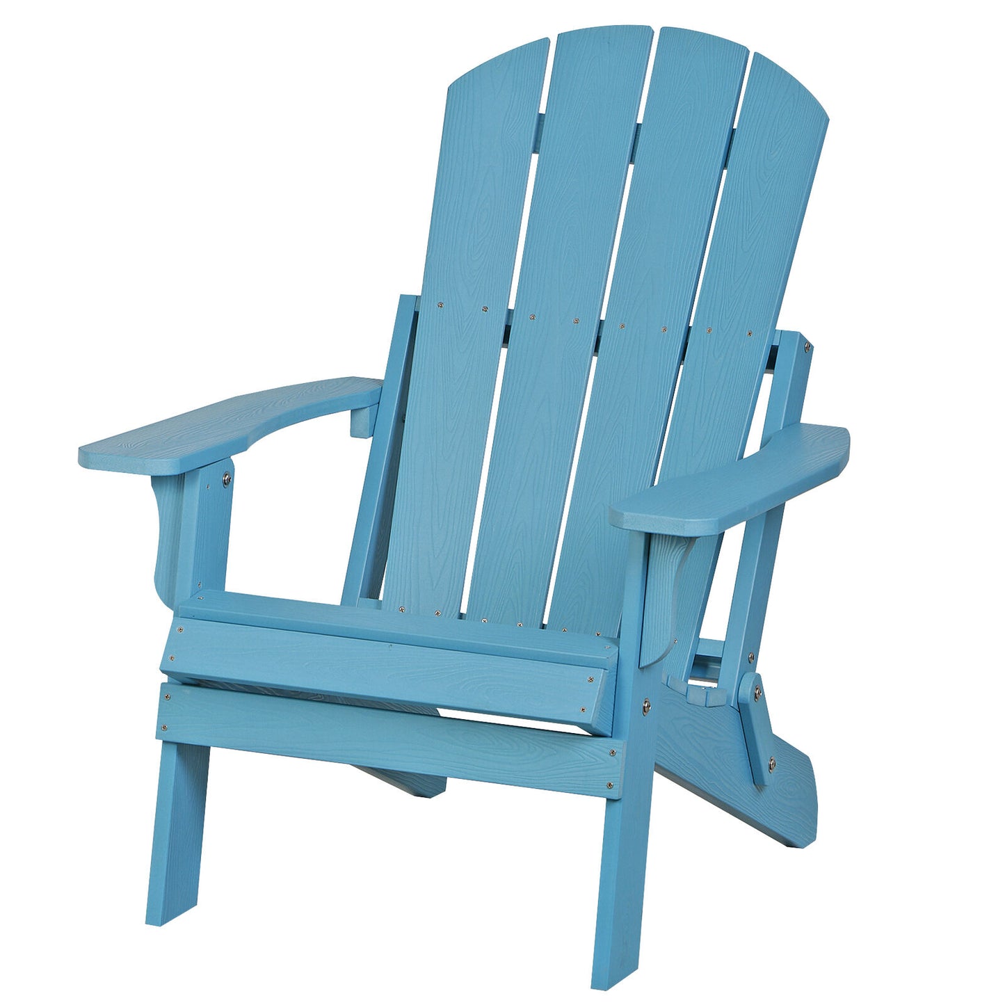 HDPS Folding Poly Lumber Adirondack Chair for Patio Outdoor