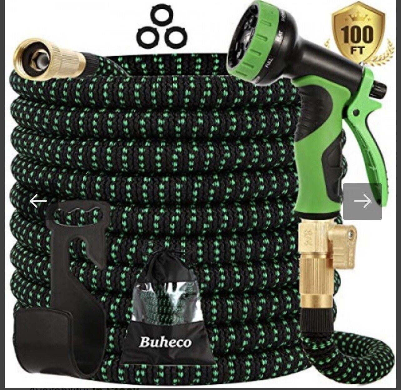 Expandable Garden Hose 50ft 75ft 100ft with 9-Function Spray Nozzle