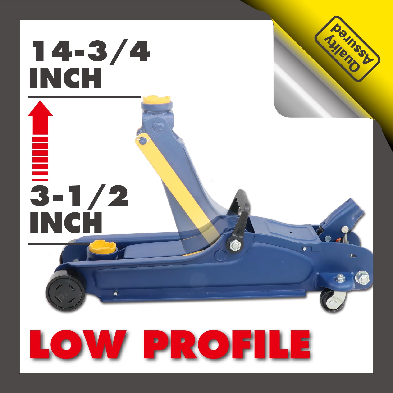 2.5-Ton Hydraulic Trolley Jack - Low Profile, Heavy-Duty Steel