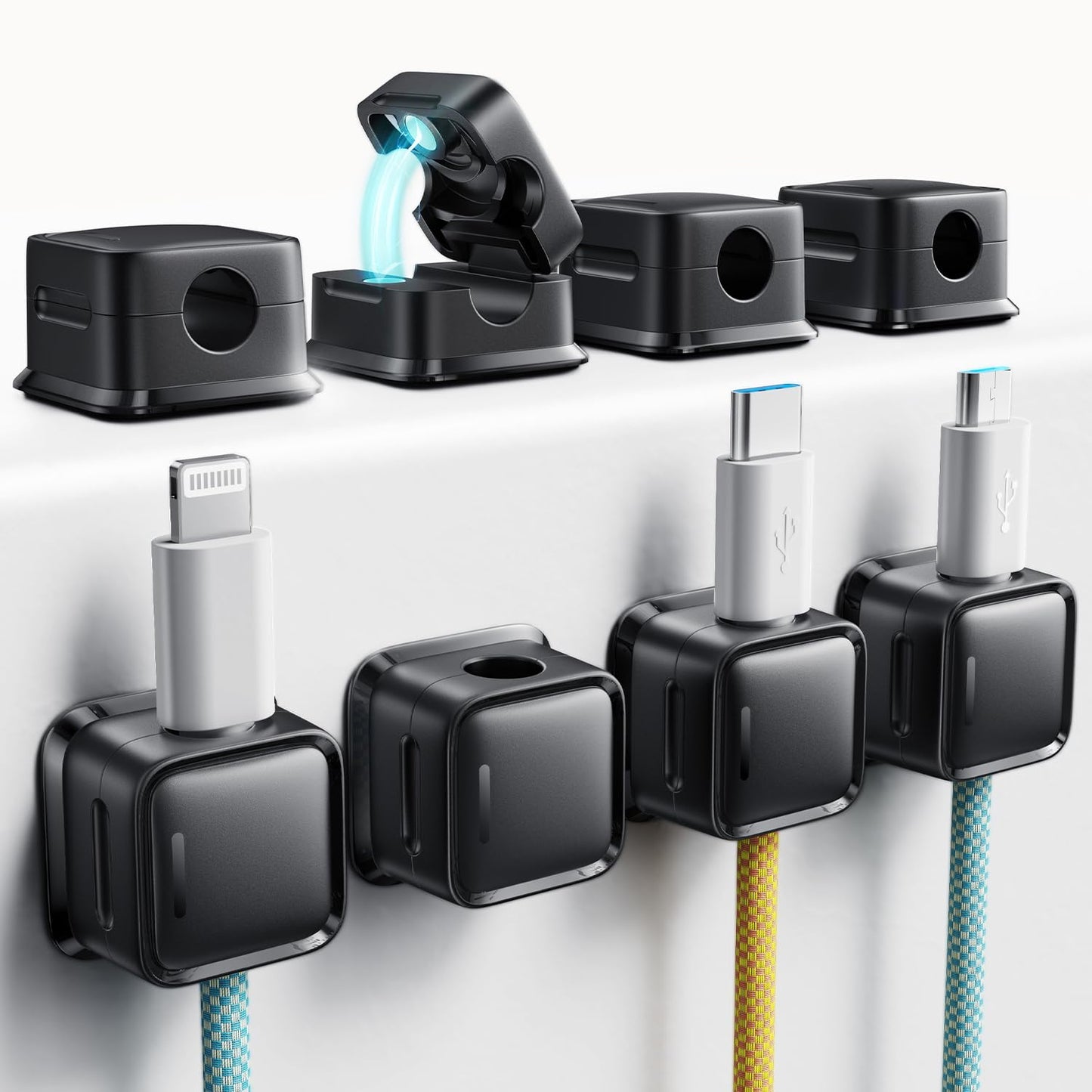 Cord Organizer Holder - 8 Pack Magnetic Cable Clips
