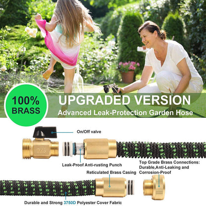 Expandable Garden Hose 50ft 75ft 100ft with 9-Function Spray Nozzle