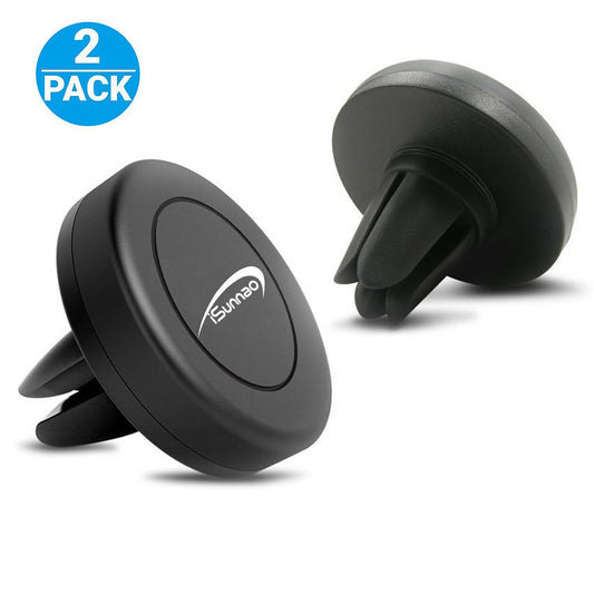 iSunnao Air Vent Magnetic Car Mount Holder for Smartphones - Black- 2 Piece