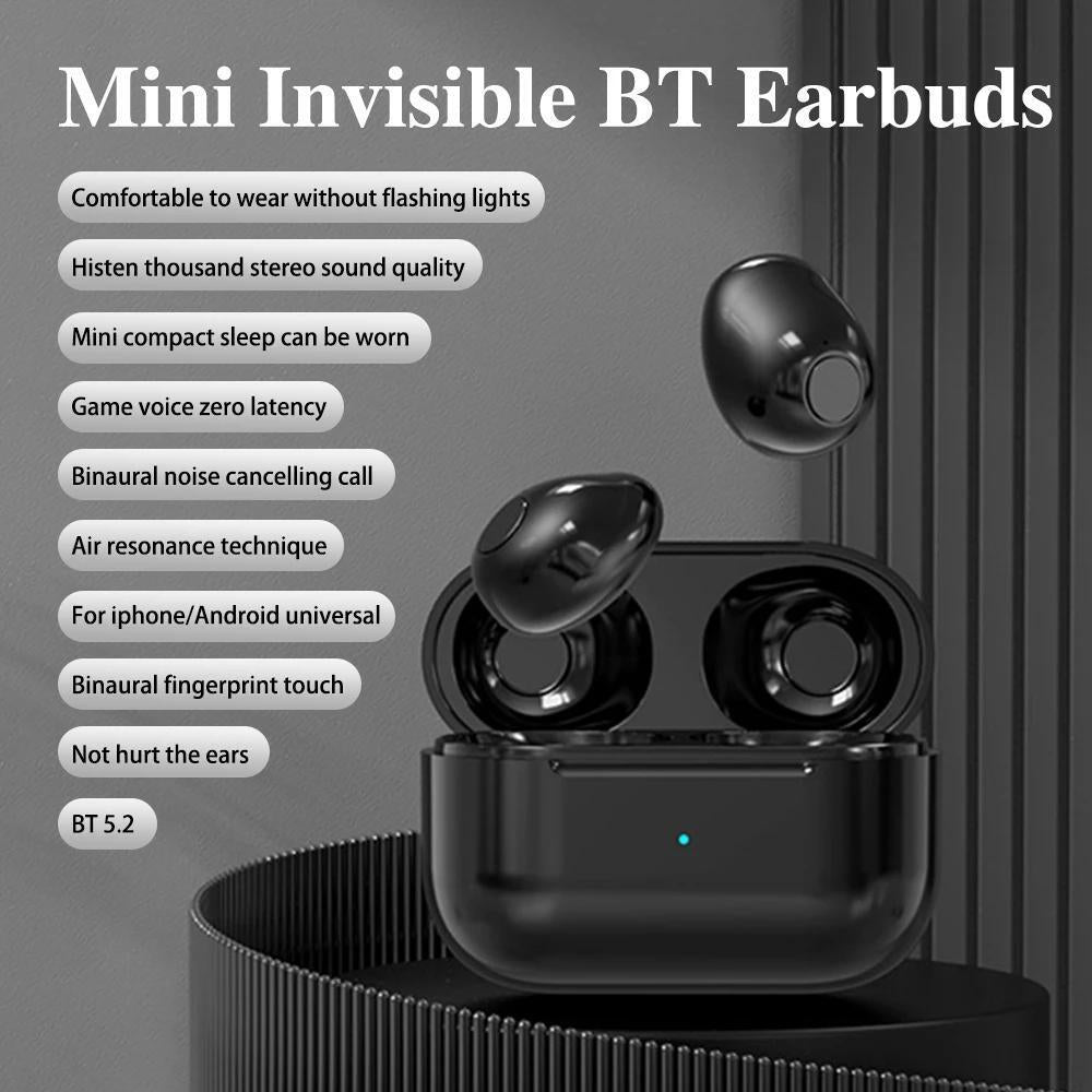 Mini Bluetooth Earbuds Invisible Sleep 5.2 Earphones Wireless