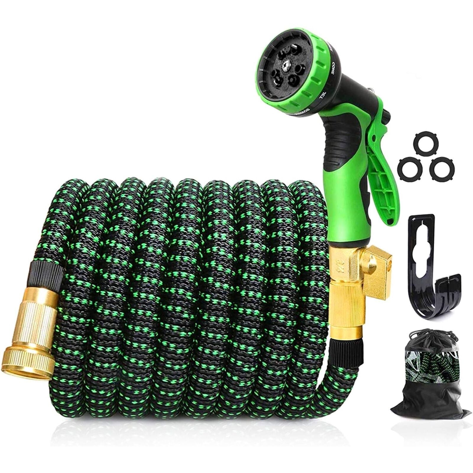 Expandable Garden Hose 50ft 75ft 100ft with 9-Function Spray Nozzle