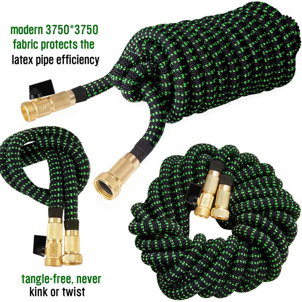 Expandable Garden Hose 50ft 75ft 100ft with 9-Function Spray Nozzle