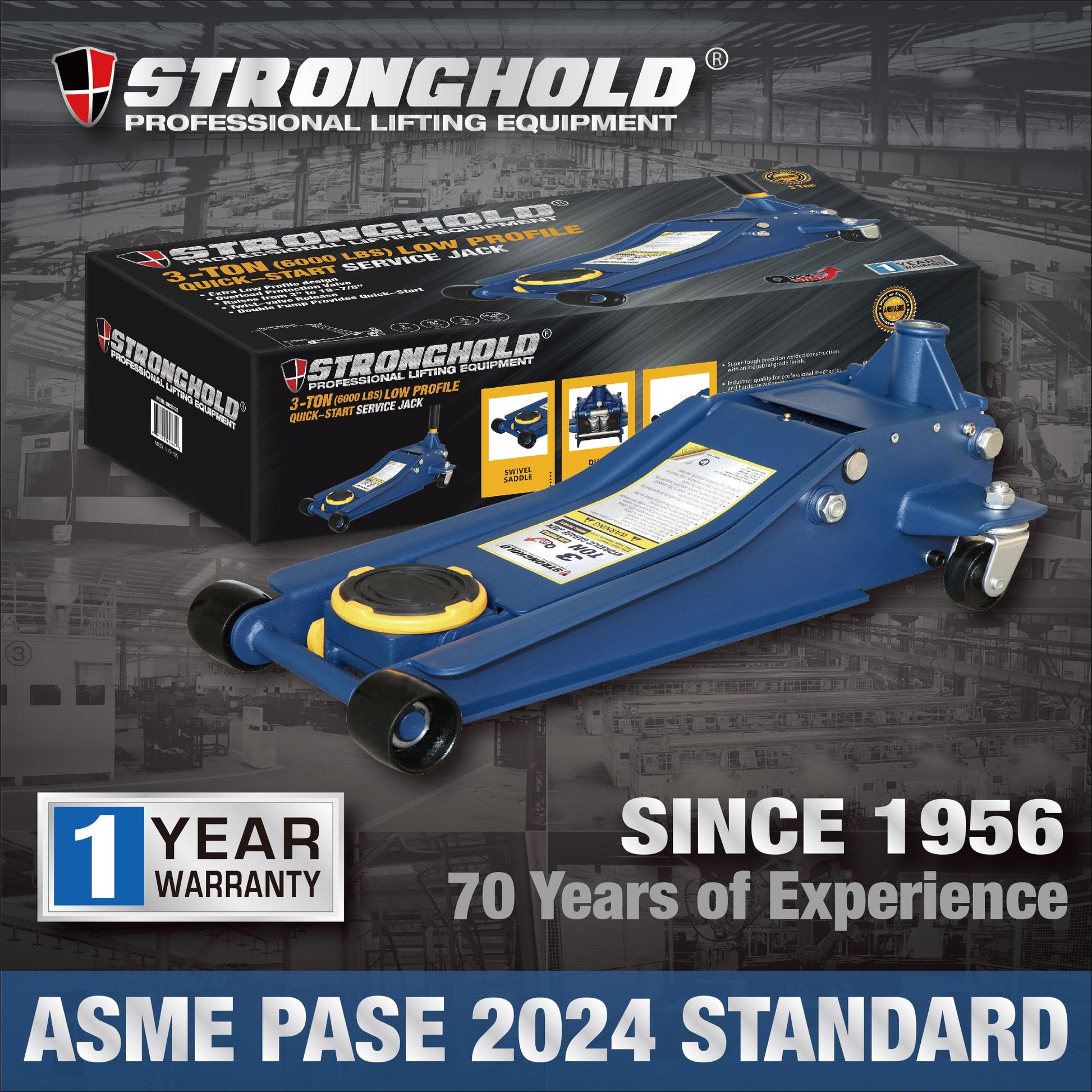 3 Ton Low Profile Floor Jack - Heavy-Duty Dual Pump Steel