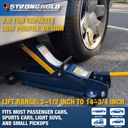 2.5-Ton Hydraulic Trolley Jack - Low Profile, Heavy-Duty Steel