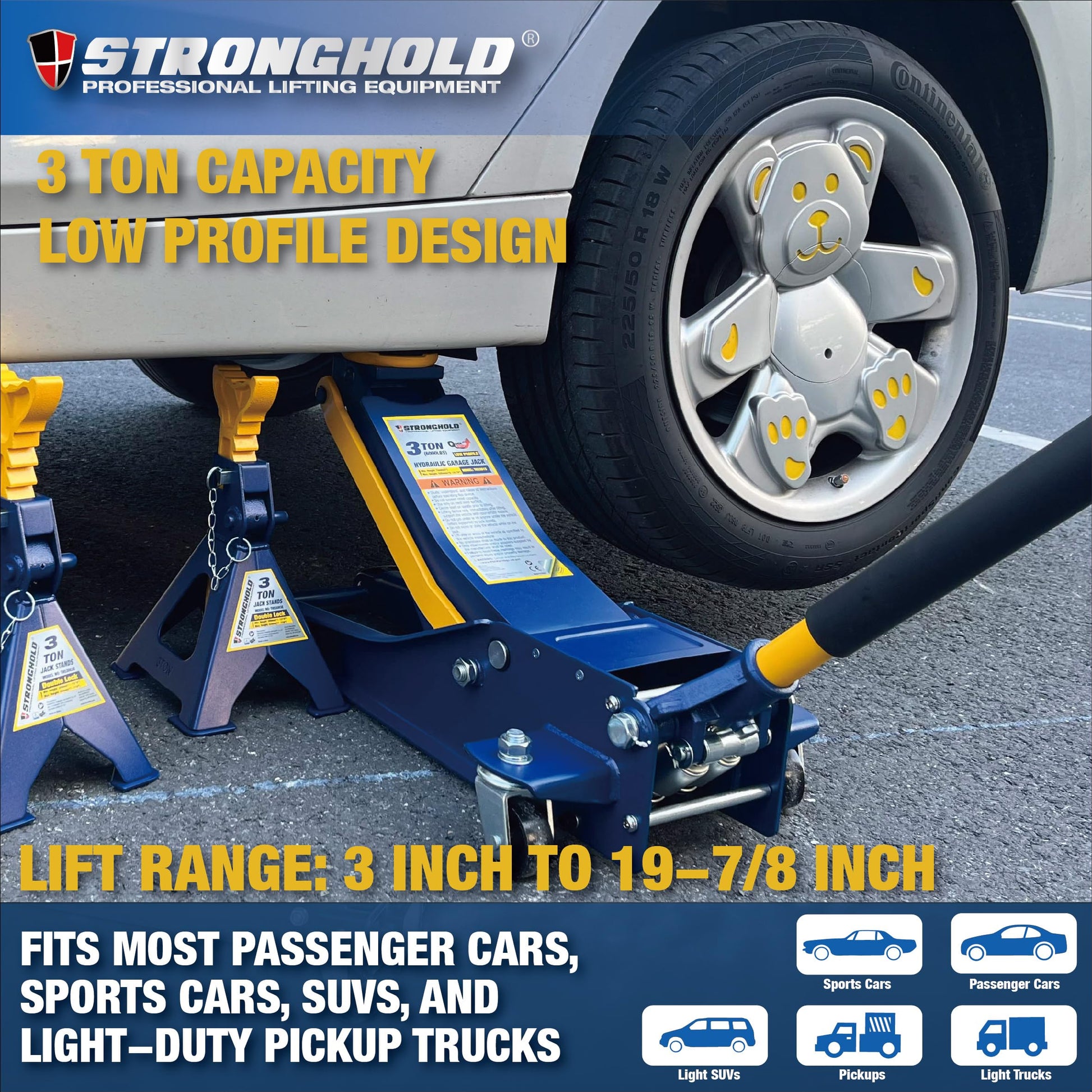 3 Ton Low Profile Floor Jack - Heavy-Duty Dual Pump Steel