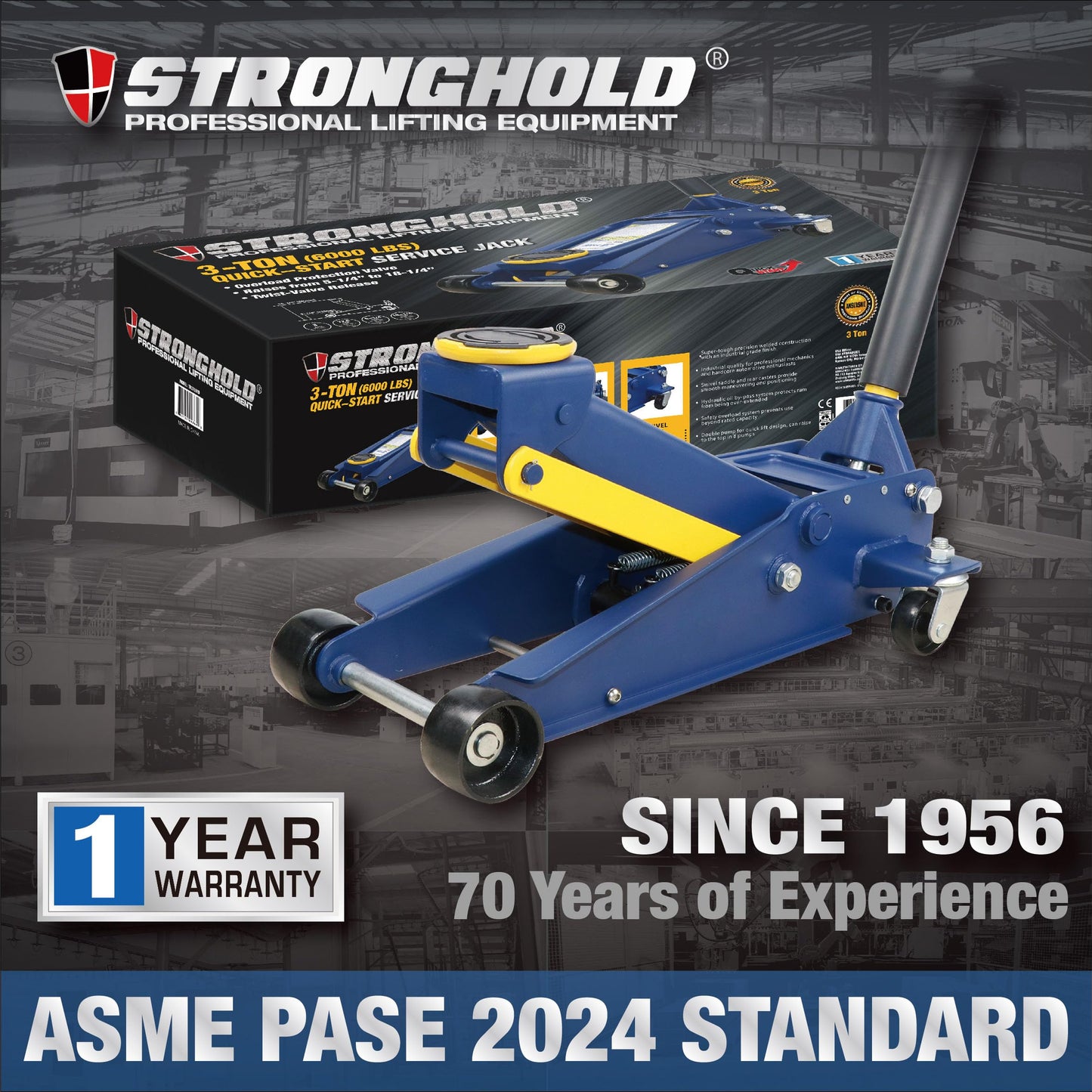 3 Ton Hydraulic Garage Jack - Heavy-Duty Quick Lift
