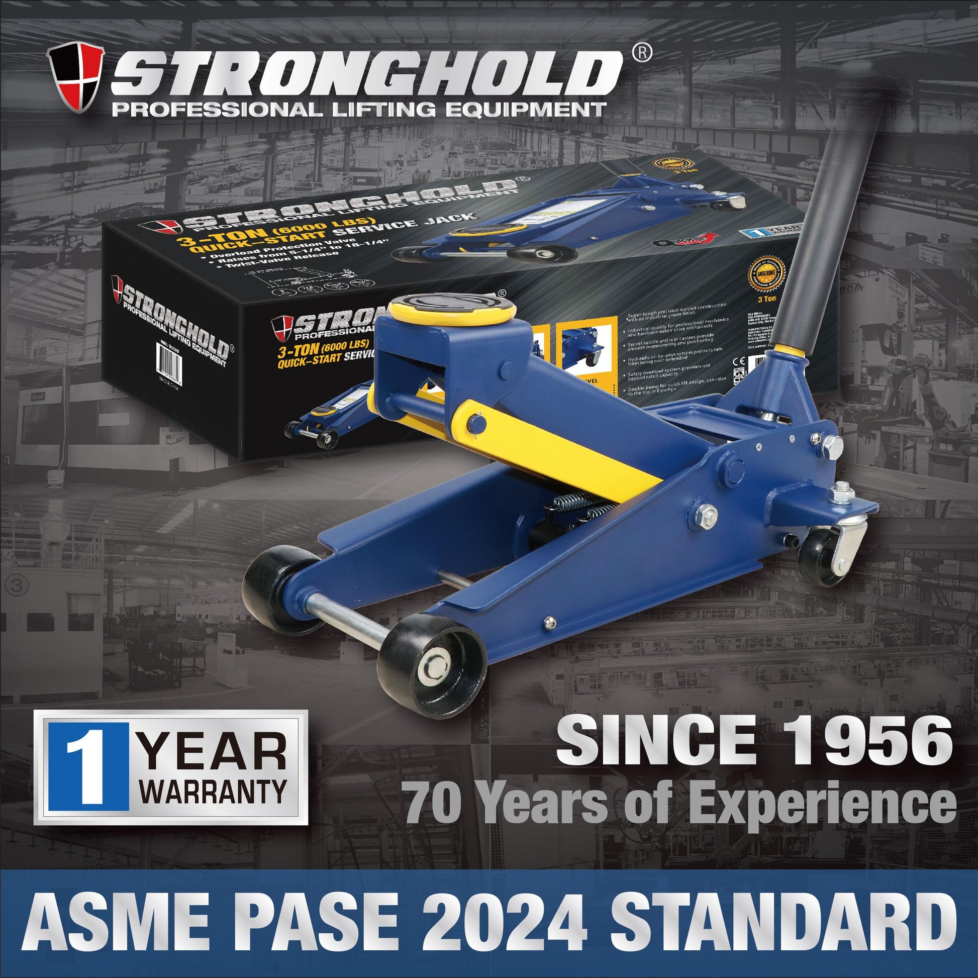 3 Ton Hydraulic Garage Jack - Heavy-Duty Quick Lift