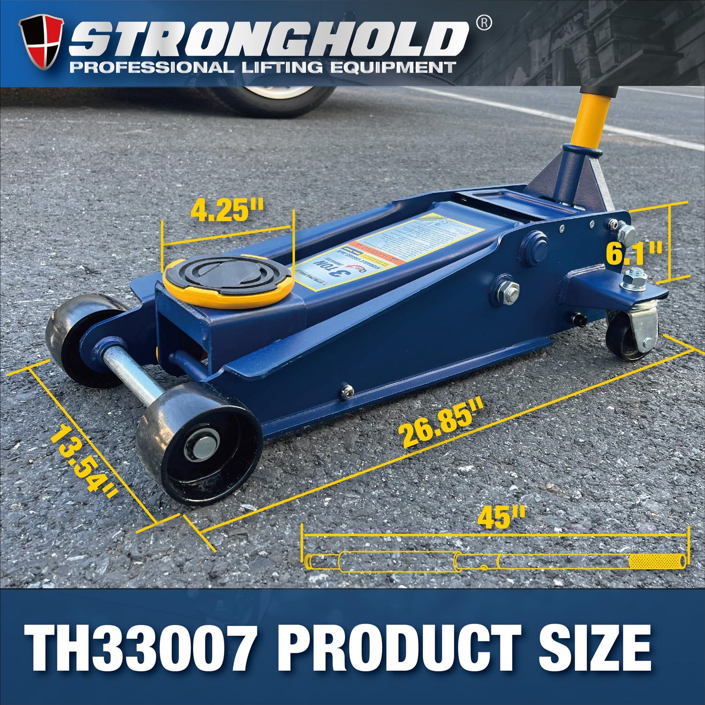 3 Ton Hydraulic Garage Jack - Heavy-Duty Quick Lift