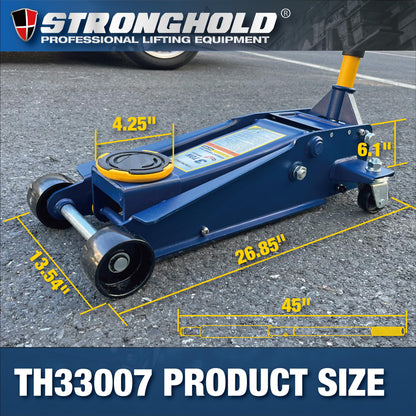 3 Ton Hydraulic Garage Jack - Heavy-Duty Quick Lift