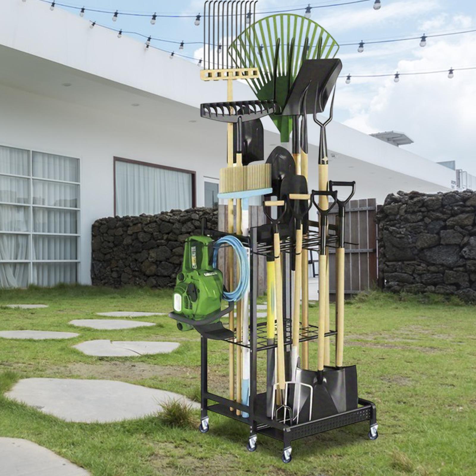 Garden Tool Organizer Rack - Space-Saving Carbon Steel Holder